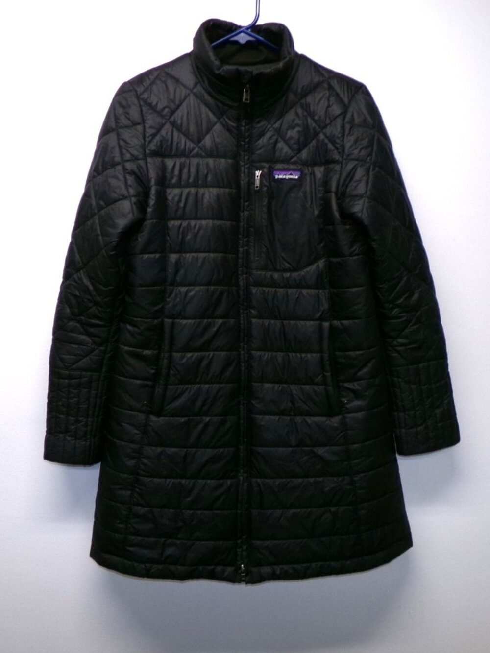 Patagonia Women's Medium Black Radalie Parka 27695 Full Zip Insulated Long Coat